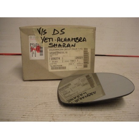 Vetro specchio dx 5L0857522B Skoda Yeti VW Sharan originale Skoda