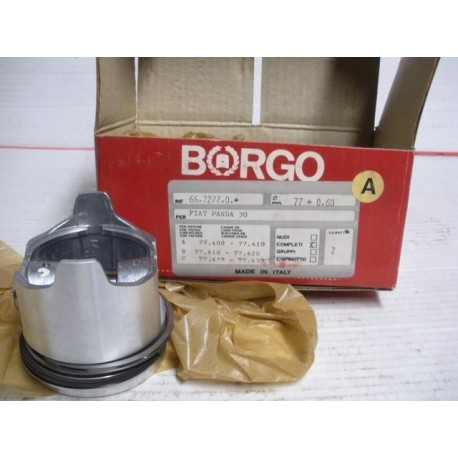Pistone completo 667277 +0,6 Fiat Panda 30 diametro 77 + 0,6mm Borgo