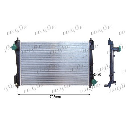 0104.3128 Radiatore acqua motore FIAT PUNTO / GRANDE PUNTO 2005_